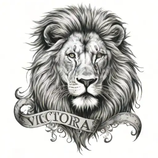 Lion With Text 'Victoria Et Mors' And Under Text Number 6
