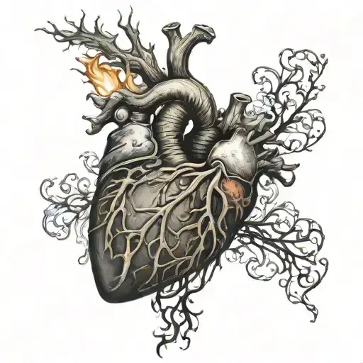 Anatomically Correct Heart On Fire