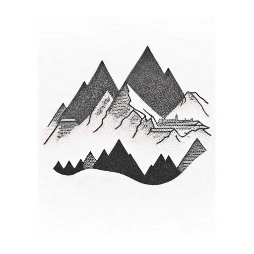 A Majestic Mountain Range With A Silhouette Of A Soulful Musician Playing A Guitar At The Peak