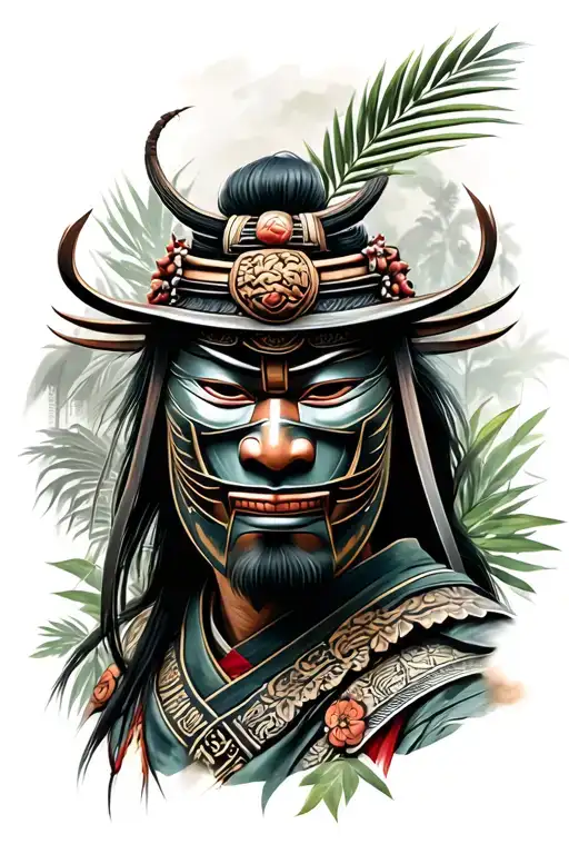 Bali Jungle With Samurai With Mask