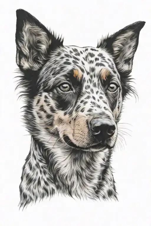 Blue Heeler Dog Face