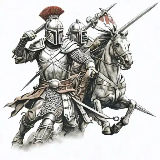 Spartans Fight With Polish Hussar Sword