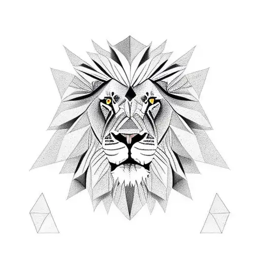 Lion Rose Geometric