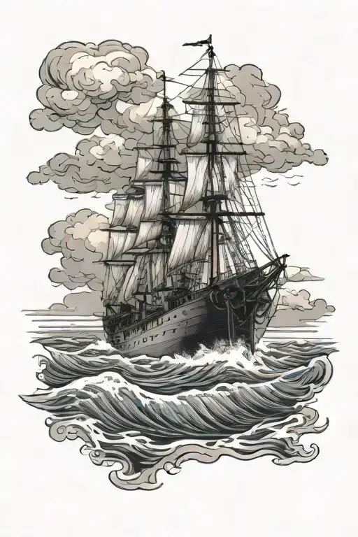 Uss Texas Ship Sailing Through Stormy Seas