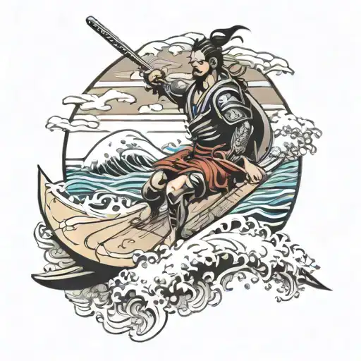Surfer And Samurai