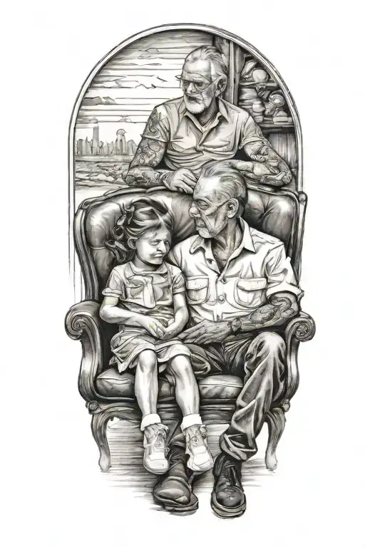 Father Daughter Sitting