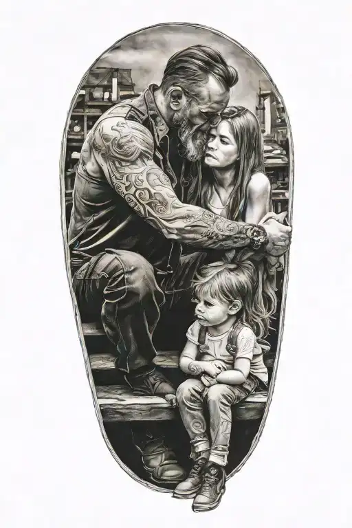 Father Daughter Sitting