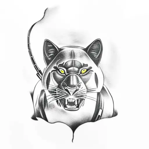 A Gangster Shooting A Black Panther In A Jungle Setting