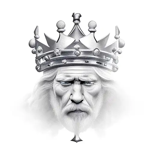 King Chess Piece With Alzheimers Ribbon