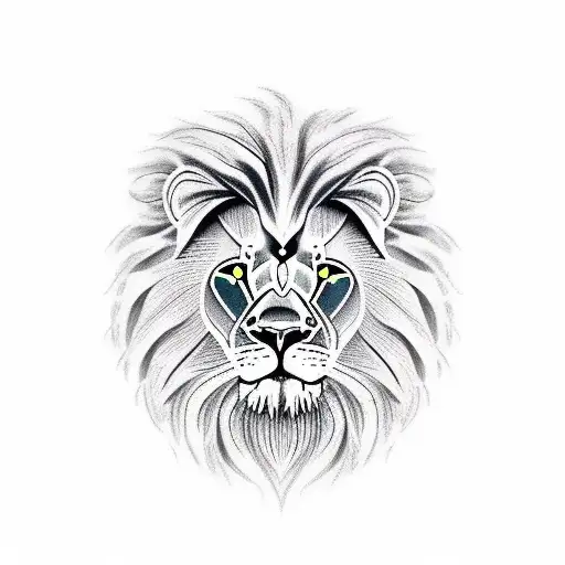 Lion Aries Tattoo For Men