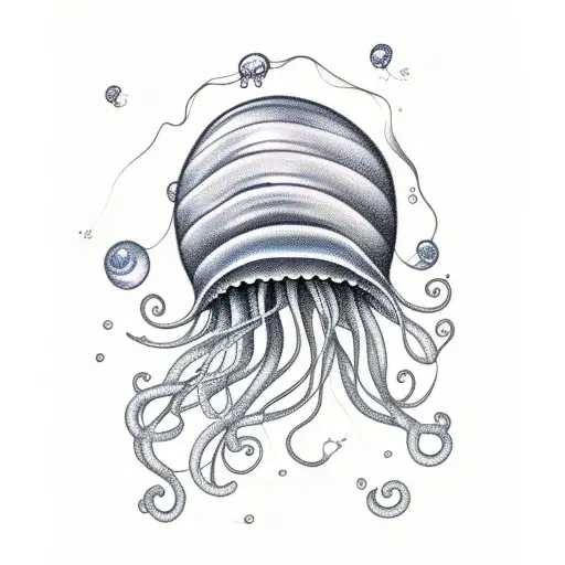 Jellyfish With With Fish Life