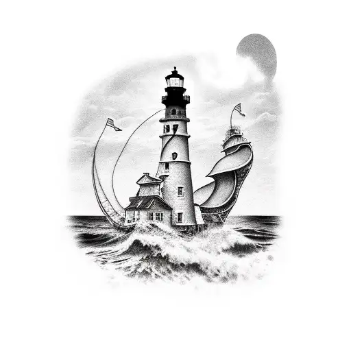 Sea Monster Pirate Ship Light House