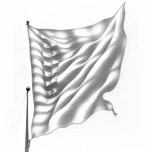 American Flag Fade From Color To Black And Gray