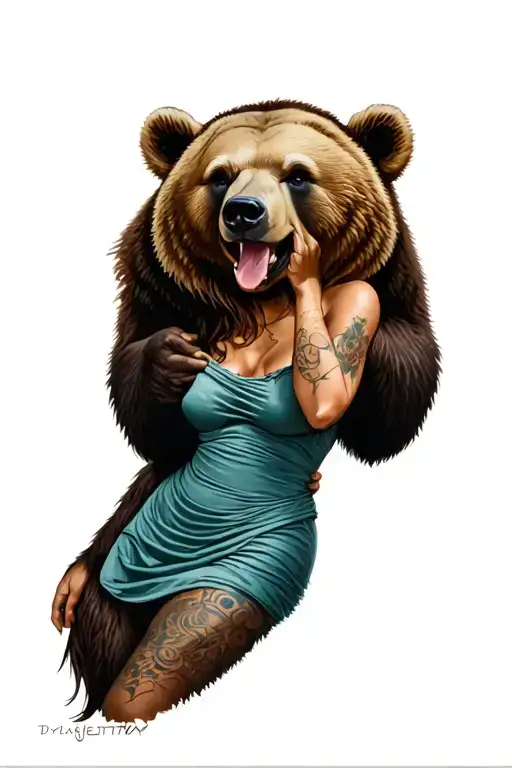 Bear Protecting Lady