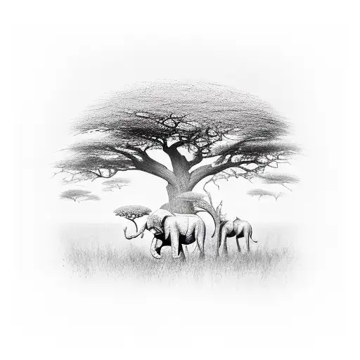 African Wild Dig With Safari Tree
