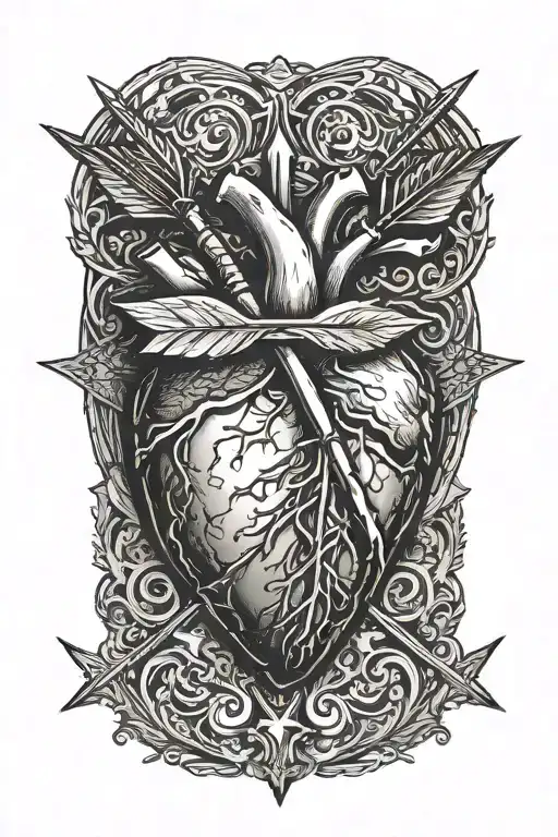 Heart With Arrow Dividing It
