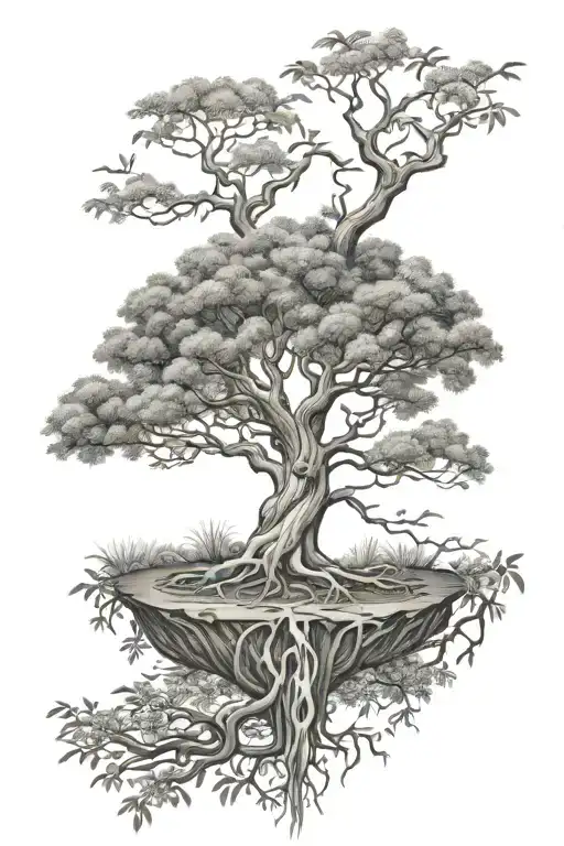 Willow Tree And Yggdrasil Tree Of Life