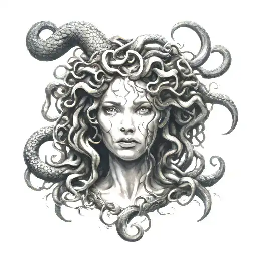 Medusa With Her Serpent Hair