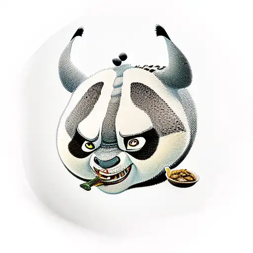 Kung Fu Panda Puts Dumplings In His Mouth