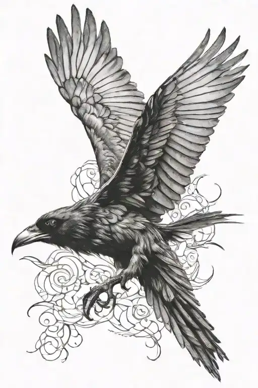 Raven Flying