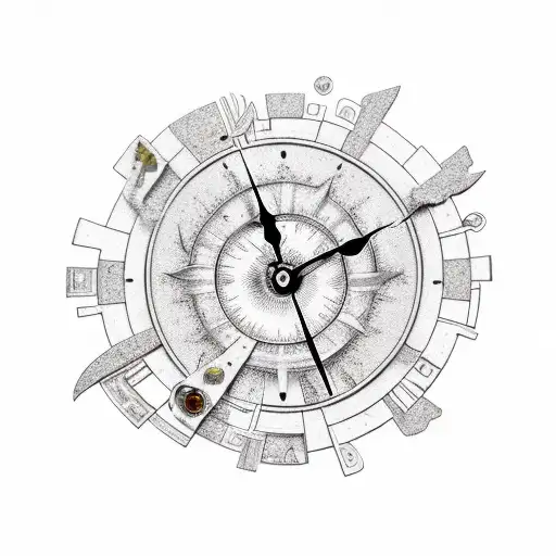 Broken Clock With Pieces Falling Apart And Memento Mori And Memento Vivere And A Sun Dial In 3D