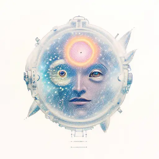 The Unbearable Lightness Ofbeing Depicte D As A Celestial Dance Between A Diver And An Astronaut