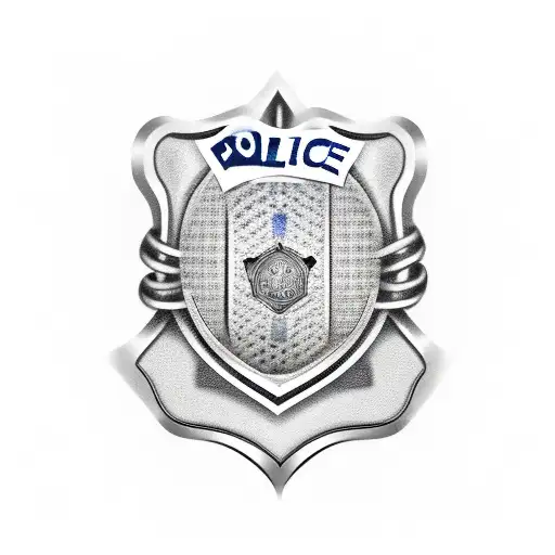 Police Badge Intertwined With Viking Runes