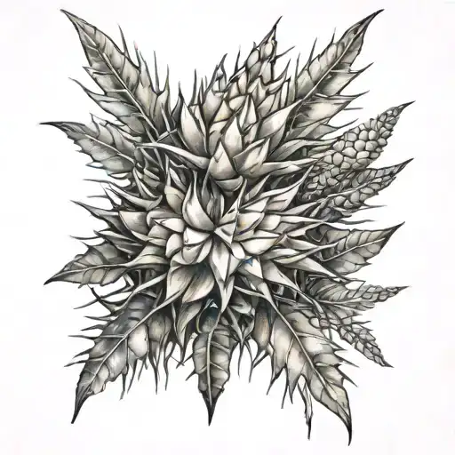 Spiky Thorns With Leaves