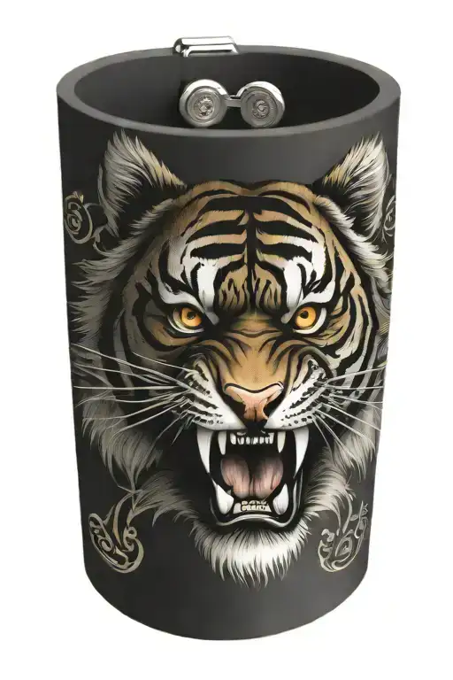 Bracelet With Tiger Face Full Back Tattoo Sigil For Abundant Success And