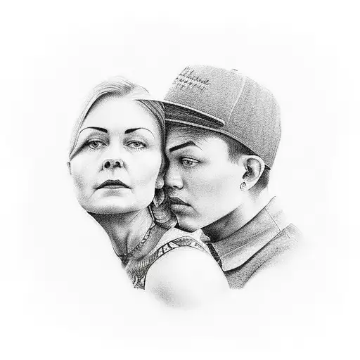 A Son And Mom Sitting On A Van Looking At The Full Moon