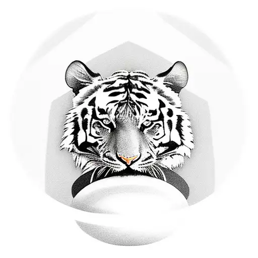 A Realistic Depiction Of A Tiger With Crossfit Equipment Like Weights And Kettlebells Surrounding It