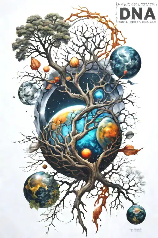 Space Dna Shape Roots Colorful