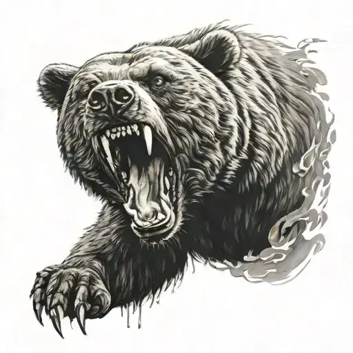 Angry Bear Attacking