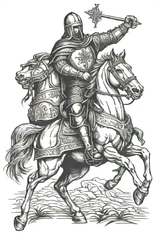 Crusader On Horse