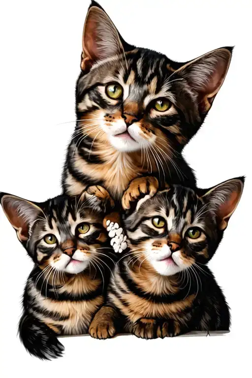 Family Tattoo Design Featuring A 3 Cat Paws