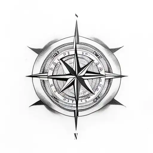 Compass With Palm Tree
