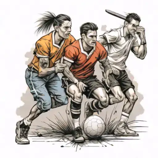 Friends Playing Sports