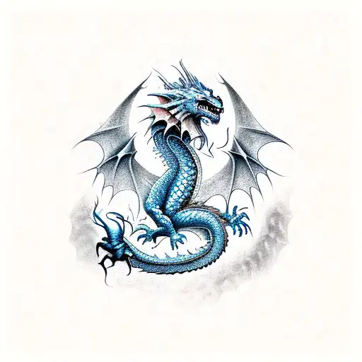 A Majestic Dragon Wrapping Around A Medieval Castle