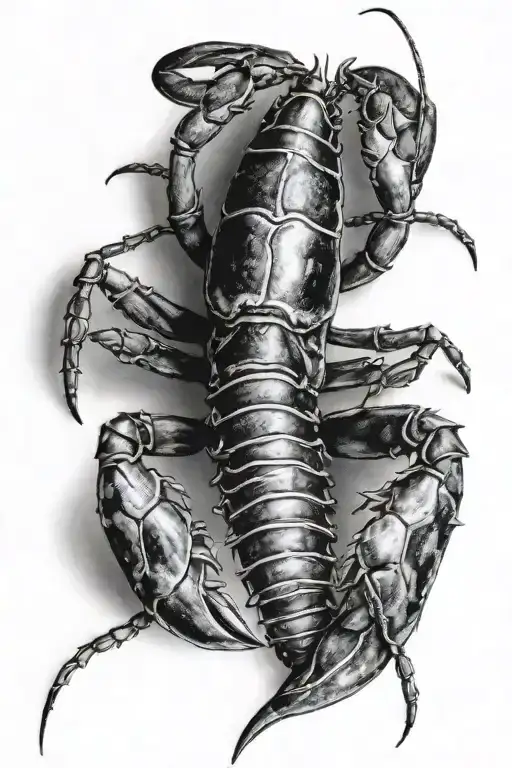 Black And Grey Realistic Lobster