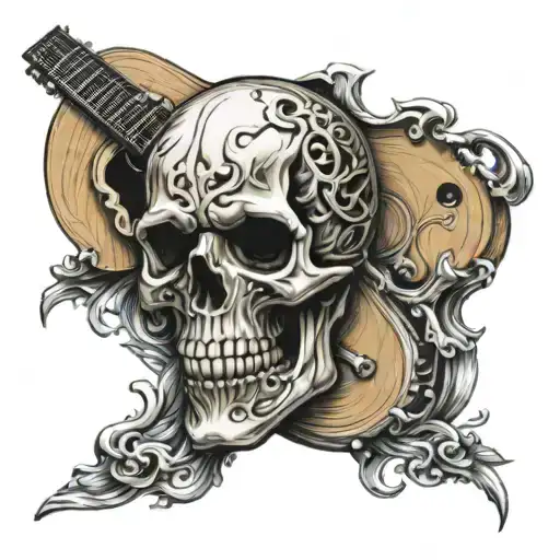Guitar In The Shape Of A Skull