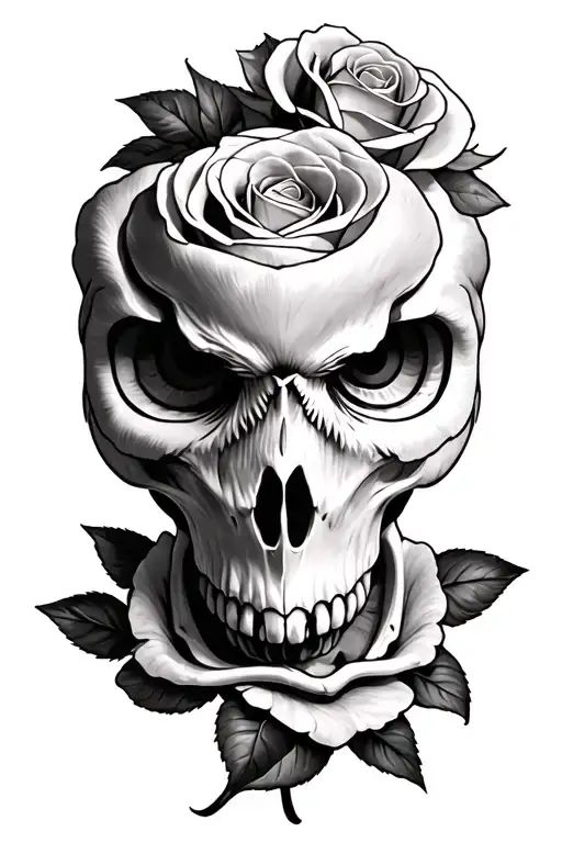 Owl Skull Rose