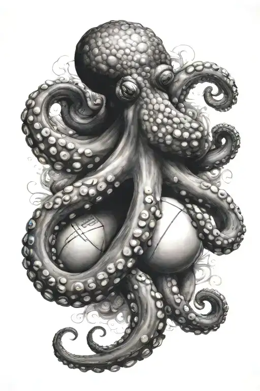 Octopus With A Rugby Ball