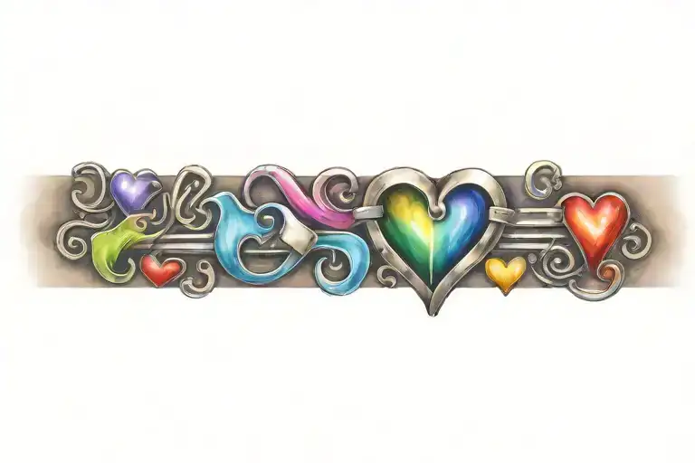 Brazalete C C J S P S D Keys Forming A Rainbow Pride Heart