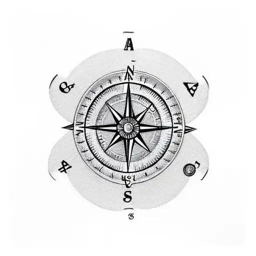 Croos With Mapa And A Compass In The Background