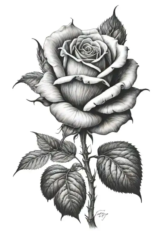 A Rose With The Numbers 974