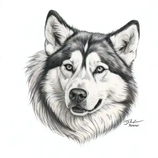 Husky Head Tattoo Face From Front