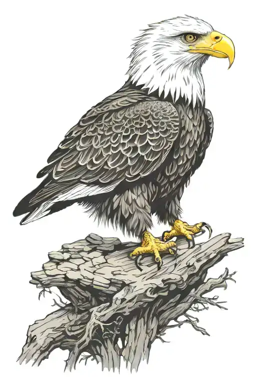 Bald Eagle Perched On Top