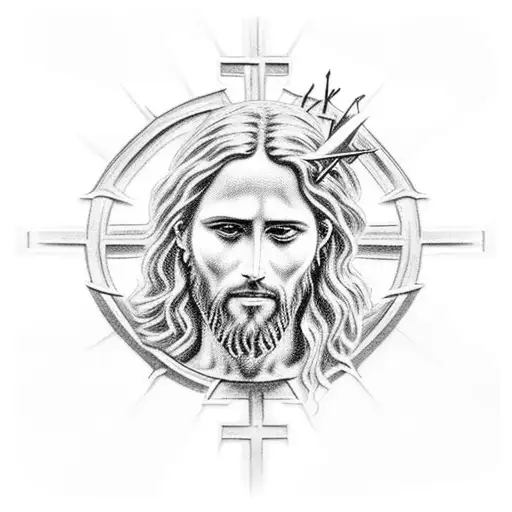 Jesus Cross With Fire