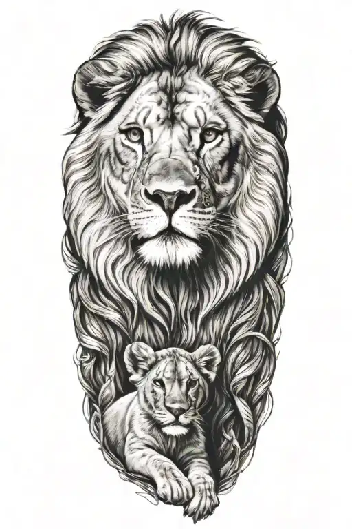 Lion With Cub