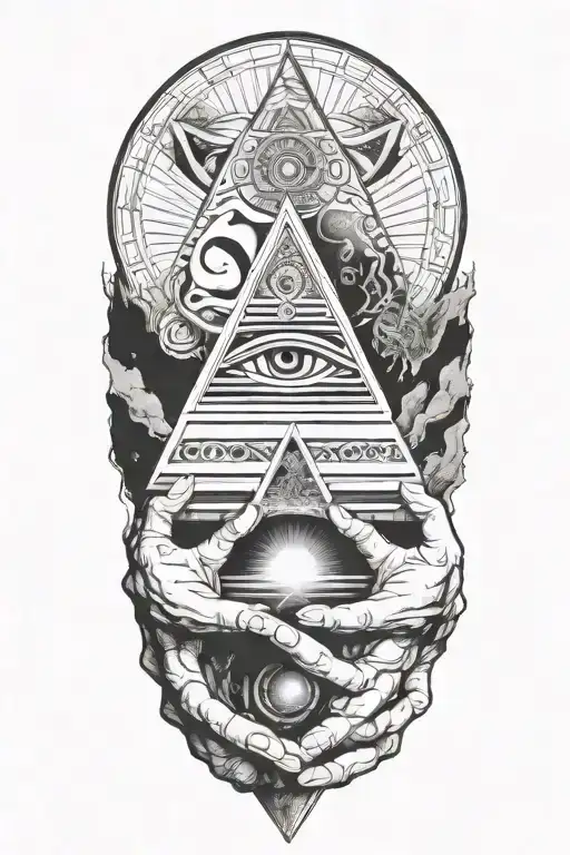 Chakras Kaaba Pyramid Hands Of God Intertwined